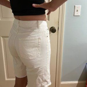 TOPSHOP MOTO white Bermuda jean shorts - 26